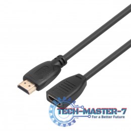 Kabel HDMI v2.0 F-M pozłacany 3m przedłużacz