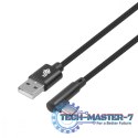 Kabel USB-USB C 1.5m kątowy, czarny sznurek Kabel USB-USB C 1.5m kątowy, czarny sznurek
