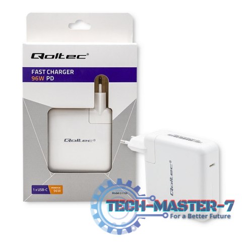 Ładowarka sieciowa FAST 96W | 5-20V | 3-4.7A | USB C PD | Biała Ładowarka sieciowa FAST 96W | 5-20V | 3-4.7A | USB C PD | Biała
