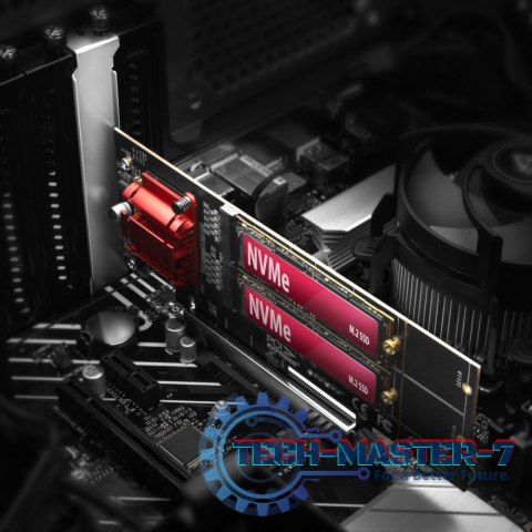 PCEM2-ND Kontroler PCIe x 8, 2x slot M.2 NVMe M-key RAID wsparcie dla płyt bez bifurkacji, w zestawie, SP & LP PCEM2-ND Kontroler PCIe x 8, 2x slot M.2 NVMe M-key RAID wsparcie dla płyt bez bifurkacji, w zestawie, SP & LP