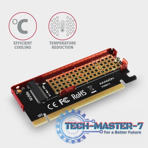 PCEM2-S Adapter wewnętrzny PCIe x16, 1x M.2 NVMe M-key slot aluminiowa osłona PCEM2-S Adapter wewnętrzny PCIe x16, 1x M.2 NVMe M-key slot aluminiowa osłona