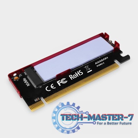 PCEM2-S Adapter wewnętrzny PCIe x16, 1x M.2 NVMe M-key slot aluminiowa osłona PCEM2-S Adapter wewnętrzny PCIe x16, 1x M.2 NVMe M-key slot aluminiowa osłona