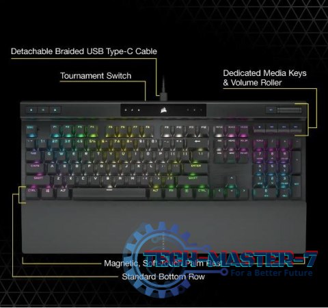 Klawiatura przewodowa K70 RGB Pro Black PBT Keycaps Klawiatura przewodowa K70 RGB Pro Black PBT Keycaps