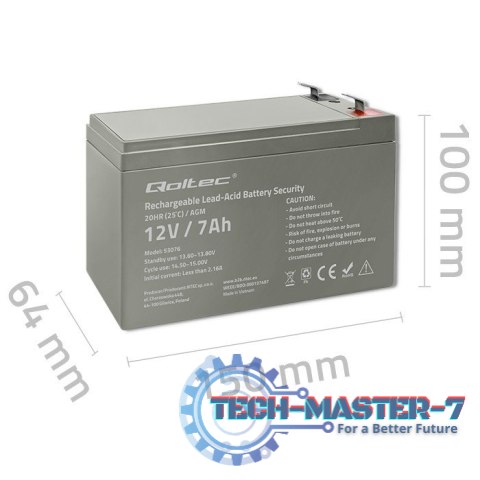 Akumulator AGM | 12V | 7Ah | max. 105A | Security Akumulator AGM | 12V | 7Ah | max. 105A | Security
