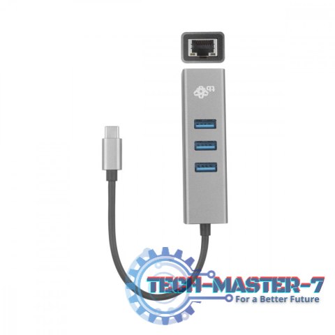 Adapter USB C - RJ45 + 3xUSB A - 1000 Mb/s Adapter USB C - RJ45 + 3xUSB A - 1000 Mb/s