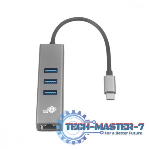 Adapter USB C - RJ45 + 3xUSB A - 1000 Mb/s Adapter USB C - RJ45 + 3xUSB A - 1000 Mb/s