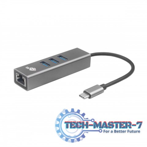 Adapter USB C - RJ45 + 3xUSB A - 1000 Mb/s Adapter USB C - RJ45 + 3xUSB A - 1000 Mb/s