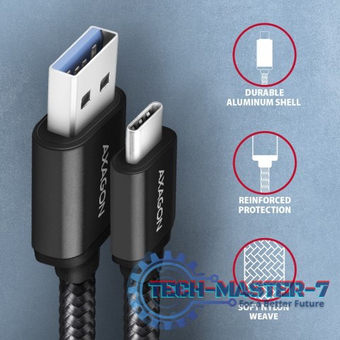 BUCM3-AM15AB Kabel USB-C - USB-A, 1.5m, USB 3.2 Gen 1 3A, ALU, oplot, czarny BUCM3-AM15AB Kabel USB-C - USB-A, 1.5m, USB 3.2 Gen 1 3A, ALU, oplot, czarny
