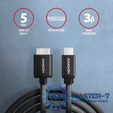 BUMM3-CM10AB Kabel Micro-B USB, USB-C 3.2 Gen 1, 1m, 3A, ALU, PVC Czarny BUMM3-CM10AB Kabel Micro-B USB, USB-C 3.2 Gen 1, 1m, 3A, ALU, PVC Czarny