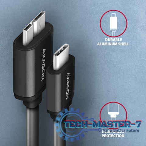 BUMM3-CM10AB Kabel Micro-B USB, USB-C 3.2 Gen 1, 1m, 3A, ALU, PVC Czarny BUMM3-CM10AB Kabel Micro-B USB, USB-C 3.2 Gen 1, 1m, 3A, ALU, PVC Czarny