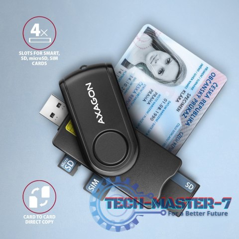 CRE-SMP2A Czytnik kart identyfikacyjnych & SD/microSD/SIM card PocketReader USB CRE-SMP2A Czytnik kart identyfikacyjnych & SD/microSD/SIM card PocketReader USB