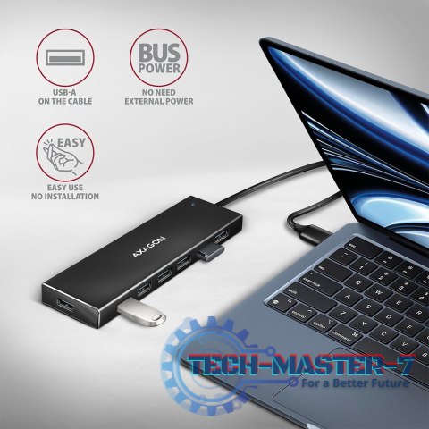 HUE-F7A Hub 7-portowy USB 3.2 Gen 1 ALU FLAT, micro USB, 1m USB-A kabel HUE-F7A Hub 7-portowy USB 3.2 Gen 1 ALU FLAT, micro USB, 1m USB-A kabel