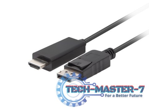 Kabel DisplayPort (M) V1.1 -> HDMI (M) 1.8m czarny Kabel DisplayPort (M) V1.1 -> HDMI (M) 1.8m czarny