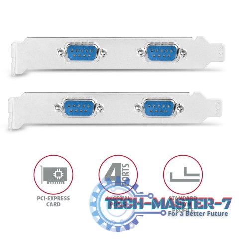 PCEA-S4N Kontroler PCIe 4x port szeregowy RS232 250 kbps, w zestawie SP & LP PCEA-S4N Kontroler PCIe 4x port szeregowy RS232 250 kbps, w zestawie SP & LP