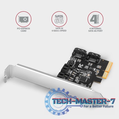 PCES-SA4X4 Kontroler PCIe 4x wewnętrzny port SATA 6G, ASM1164, SP & LP PCES-SA4X4 Kontroler PCIe 4x wewnętrzny port SATA 6G, ASM1164, SP & LP