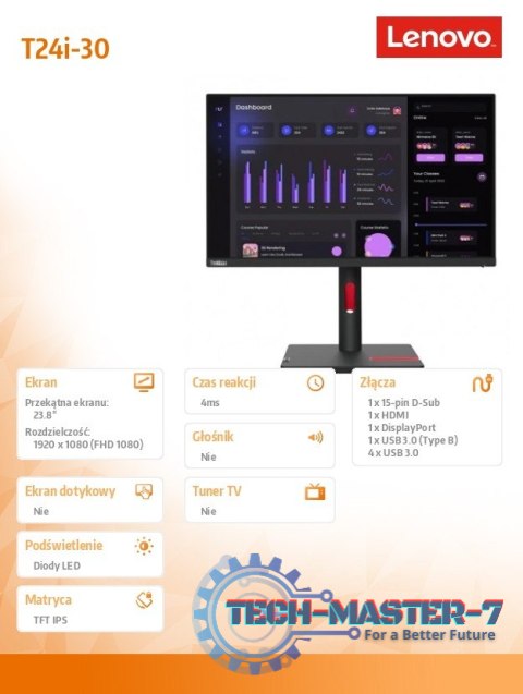 Monitor 23.8 ThinkVision T24i-30 63CFMATXEU Monitor 23.8 ThinkVision T24i-30 63CFMATXEU