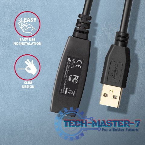 ADR-215 USB 2.0 A-M -> A-F aktywny kabel przedłużacz/wzmacniacz 15m ADR-215 USB 2.0 A-M -> A-F aktywny kabel przedłużacz/wzmacniacz 15m
