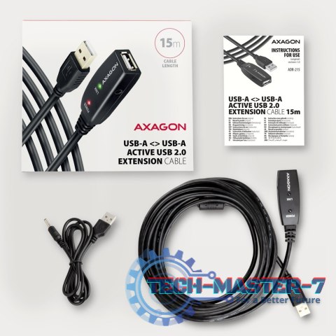 ADR-215 USB 2.0 A-M -> A-F aktywny kabel przedłużacz/wzmacniacz 15m ADR-215 USB 2.0 A-M -> A-F aktywny kabel przedłużacz/wzmacniacz 15m