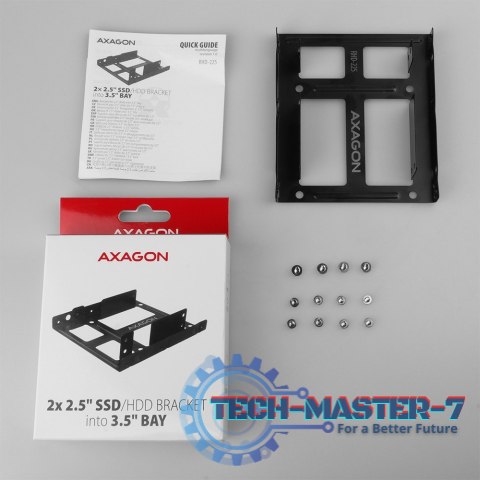RHD-225 Ramka metalowa do montażu 2 x 2.5" w pozycji 3.5" Czarna RHD-225 Ramka metalowa do montażu 2 x 2.5" w pozycji 3.5" Czarna
