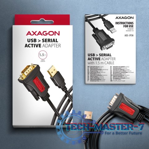 ADS-1PSN Adapter USB 2.0 > RS-232 Port szeregowy, 1.5m kabel, chip Prolific ADS-1PSN Adapter USB 2.0 > RS-232 Port szeregowy, 1.5m kabel, chip Prolific