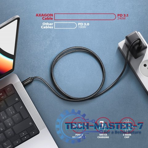 BUCM2-CM20AB Kabel USB-C - USB-C, 2.0m 5A charging, ALU, 240W PD, oplot, USB2.0, czarny BUCM2-CM20AB Kabel USB-C - USB-C, 2.0m 5A charging, ALU, 240W PD, oplot, USB2.0, czarny