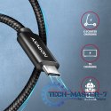BUCM2-CM20AB Kabel USB-C - USB-C, 2.0m 5A charging, ALU, 240W PD, oplot, USB2.0, czarny