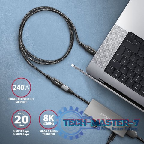BUCM32-CF05AB Kabel przedłużacz Gen2 USB-C - USB-C 0.5m, 5A, 20Gbps, PD 240W, oplot, czarny BUCM32-CF05AB Kabel przedłużacz Gen2 USB-C - USB-C 0.5m, 5A, 20Gbps, PD 240W, oplot, czarny