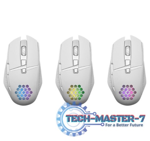 Mysz gamingowa bezprzewodowa Glory GM-514 RGB 7P 1200/2400/3200 DPI biała Mysz gamingowa bezprzewodowa Glory GM-514 RGB 7P 1200/2400/3200 DPI biała