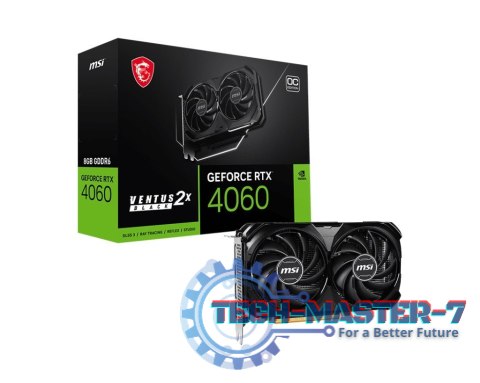 Karta graficzna GeForce RTX 4060 Ventus 2X Black OC 8GB GDDR6 128bit Karta graficzna GeForce RTX 4060 Ventus 2X Black OC 8GB GDDR6 128bit