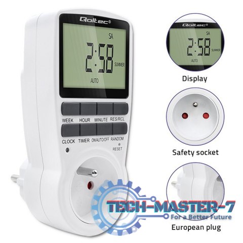 Elektroniczny programator czasowy PC0628 | 3680W | 16A | LCD Elektroniczny programator czasowy PC0628 | 3680W | 16A | LCD