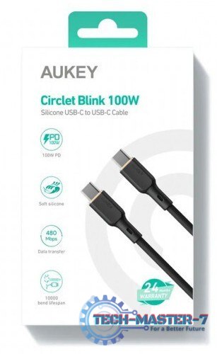 CB-SCC101 silikonowy kabel USB C - USB C | 1m | 5A | 100W PD | 20V CB-SCC101 silikonowy kabel USB C - USB C | 1m | 5A | 100W PD | 20V