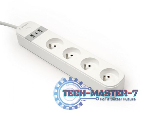 Inteligentna listwa zasilająca Tuya 4xFR 2xUSB-A 1xUSB-C Biała Inteligentna listwa zasilająca Tuya 4xFR 2xUSB-A 1xUSB-C Biała