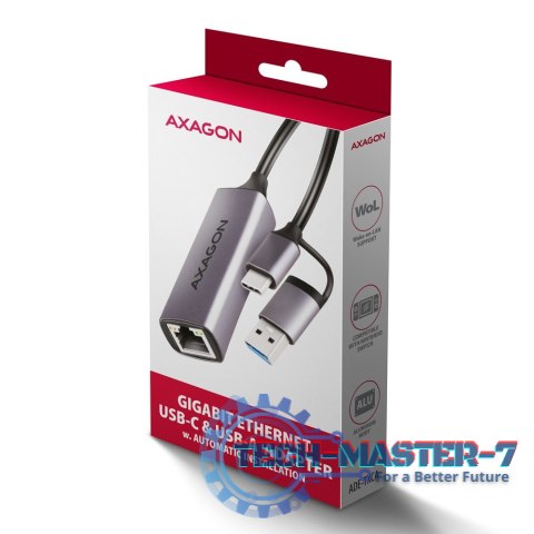 ADE-TXCA Karta sieciowa Gigabit Ethernet adapter, USB-C (USB-A redukcja) 3.2 Gen 1, instalacja automatyczna ADE-TXCA Karta sieciowa Gigabit Ethernet adapter, USB-C (USB-A redukcja) 3.2 Gen 1, instalacja automatyczna