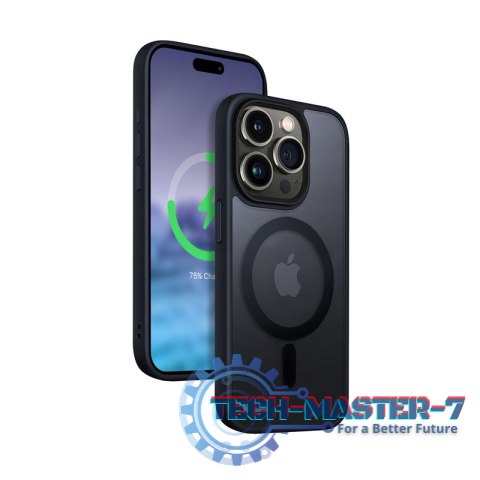 Etui Hybrid Frost MAG Cover iPhone 15 Pro Max MagSafe Granatowe Etui Hybrid Frost MAG Cover iPhone 15 Pro Max MagSafe Granatowe