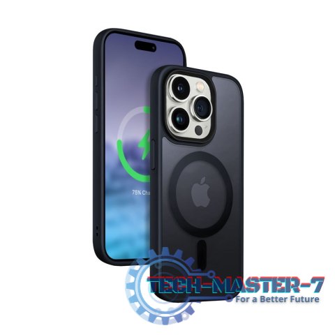 Etui Hybrid Frost MAG Cover iPhone 15 Pro Max MagSafe Granatowe Etui Hybrid Frost MAG Cover iPhone 15 Pro Max MagSafe Granatowe