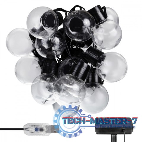 Girlanda solarna ogrodowa 2w1 LED MCE424 7m kule Girlanda solarna ogrodowa 2w1 LED MCE424 7m kule