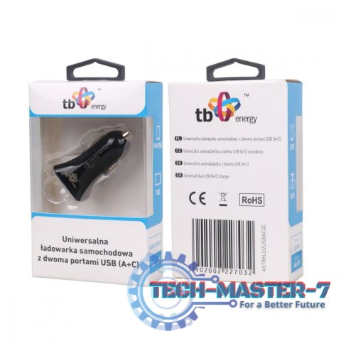 Ładowarka samochodowa uniwersalna USB A+C QC Ładowarka samochodowa uniwersalna USB A+C QC