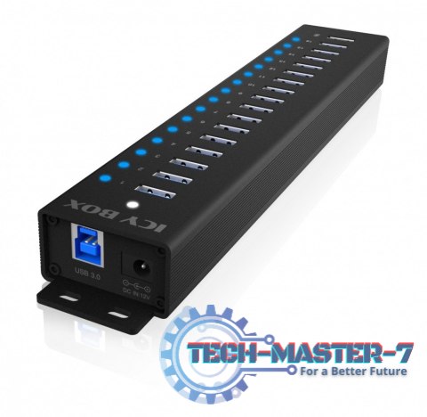 Hub IB-HUB1717 16+1 port USB HUB, 16x USB + 1x USB do ładowania, USB 3.2 Gen 1, 96 Watt zasilacz Hub IB-HUB1717 16+1 port USB HUB, 16x USB + 1x USB do ładowania, USB 3.2 Gen 1, 96 Watt zasilacz