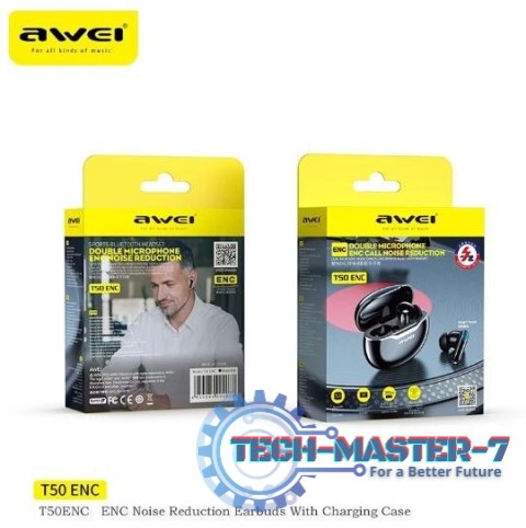 Słuchawki stereo Bluetooth T50 ENC TWS Czarne Słuchawki stereo Bluetooth T50 ENC TWS Czarne