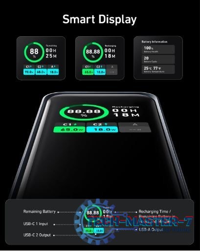 Powerbank Prime 20000 mAh 200W USB-C x 2 USB-A x 1 Powerbank Prime 20000 mAh 200W USB-C x 2 USB-A x 1