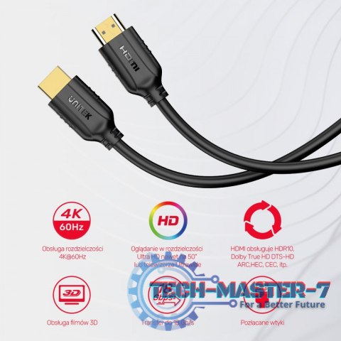Kabel HDMI 2.0 4K 60HZ ; 1,5m ; C11079BK-1.5M Kabel HDMI 2.0 4K 60HZ ; 1,5m ; C11079BK-1.5M