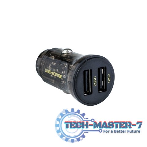 Ładowarka samochodowa 2 x USB-A Fast Charging 15W Czarna / Przezroczysta Ładowarka samochodowa 2 x USB-A Fast Charging 15W Czarna / Przezroczysta