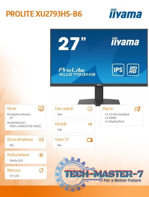 Monitor 27 cali XU2793HS-B6 IPS,HDMI,DP,ACR,2x2W Monitor 27 cali XU2793HS-B6 IPS,HDMI,DP,ACR,2x2W