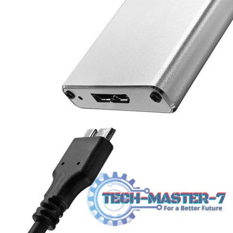 Obudowa | kieszeń na dysk M.2 SSD | SATA | NGFF | USB 3.0 | Superspeed 5Gb/s | 2TB | Srebrna Obudowa | kieszeń na dysk M.2 SSD | SATA | NGFF | USB 3.0 | Superspeed 5Gb/s | 2TB | Srebrna