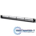 Patch panel do szaf RACK 19" | 24 porty | 1U | UTP | Czarny Patch panel do szaf RACK 19" | 24 porty | 1U | UTP | Czarny