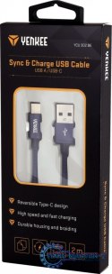 Kabel USB A 2.0 / USB C transfer danych 480Mb/s /3A Kabel USB A 2.0 / USB C transfer danych 480Mb/s /3A