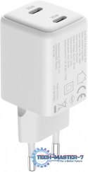 Ładowarka sieciowa USB C 2x18W 3A Power delivery 3.0 QC3.0 Biała