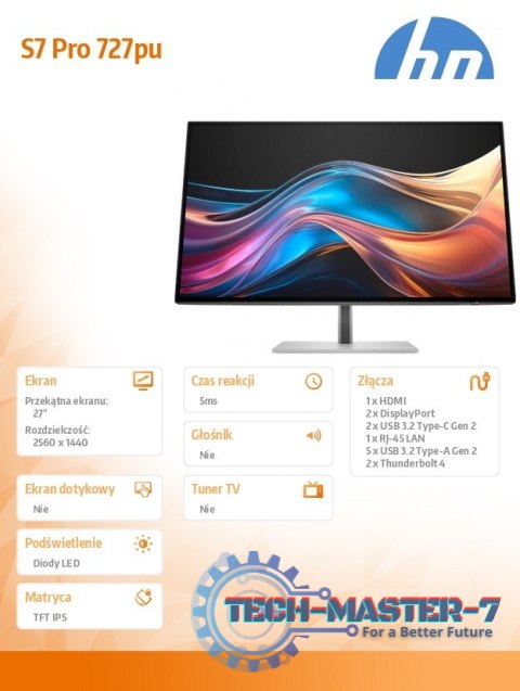 Monitor 27 cali S7 Pro 727pu QHD TB4 8J9E6AA Monitor 27 cali S7 Pro 727pu QHD TB4 8J9E6AA