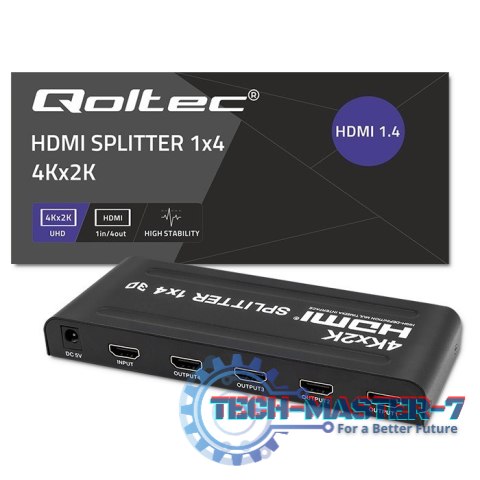 Aktywny rozdzielacz Splitter 4 x HDMI 4K x 2K | 3.4Gb/s Aktywny rozdzielacz Splitter 4 x HDMI 4K x 2K | 3.4Gb/s