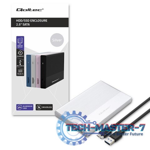 Obudowa | Kieszeń na dysk SSD HDD 2.5 cala| SATA | USB 3.0 | Super speed 5Gb/s | 2TB | Srebrna Obudowa | Kieszeń na dysk SSD HDD 2.5 cala| SATA | USB 3.0 | Super speed 5Gb/s | 2TB | Srebrna